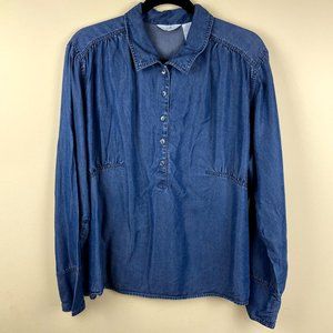 J. Jill Tencel Lyocell Iridescent Chambray Blouse